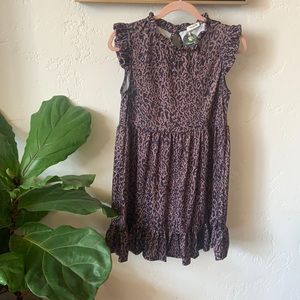 Never worn- leopard like print babydoll dress